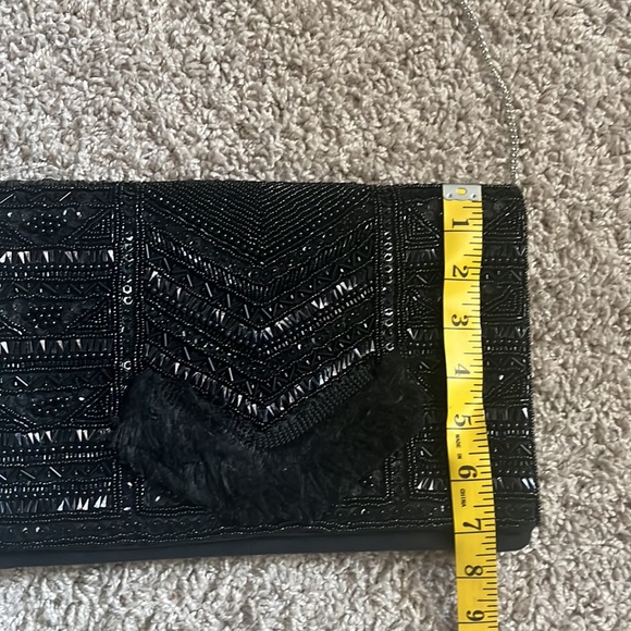 Black Beaded Cross Body Purse - Picture 3 of 7